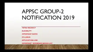 APPSC GROUP-2 2019 Notification, Application & Books