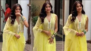 Janhvi Kapoor looks bright, ready to promote her film GoodLuck Jerry in yellow suit in the city