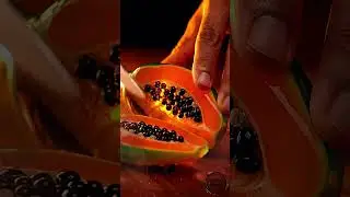 Ultra 8K Crystal-Glass Papaya Cutting ASMR | Orange Glow, Macro Seeds & Satisfying Slices