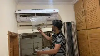 How to clean ac filter || how to clean any inverter air conditioner filters at home Urdu Hindi