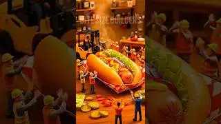 &ldquo;Tiny Workers Assemble the Biggest Hot Dog Ever! 🌭 Mini Builders at Work&rdquo;
