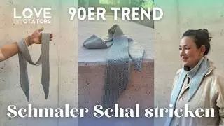 Strickanleitung für schmalen Schal mit schrägen Spitzen #skinnyscarf