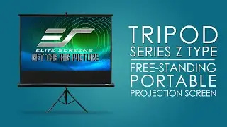 Elite Screens Tripod Series | Portable Projector Screen | T100UWH 100-inch | MaxWhite&reg; 2 Material
