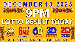 9pm Lotto Result Today PCSO December 13 2025