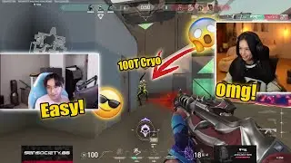 TenZ and Valkyrae VS 100T Cryo Hapend In OTV Event !! | Yoru VS JEET
