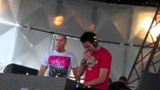 Kevin Kaos & Mc Da Syndrome dancing together at The Qontinent 2011 The Magic Show Stage