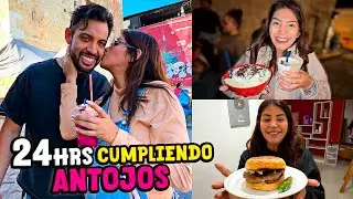 24 horas CUMPLIÉNDOLE LOS ANTOJOS A MI NOVIA 🍰🍔🌽 LE DIO ASCO 🤮
