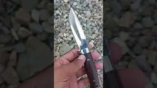 7 Inch Bowie knife with Snake Wood. Available For Order.