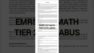 emrs tier 2 syllabus|| emrs tgt math tier 2 syllabus