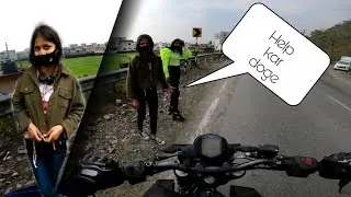 Helped Two Cute Girl's☺️ | Girls Want Lift😯 | Duke 250 | Re-upload V-28