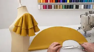 Sewing butterfly sleeves is easier than you think, sewing ruffle at the neck.