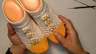 🌼ÇOK KOLAY BEŞ ŞİŞ PAPATYALI PATİK🌼