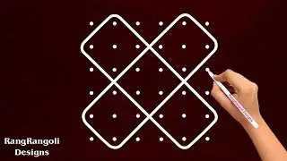 Amazing kolam 6X6 dot | Relaxing Rangoli Art |satisfying muggulu art design | RangRangoli Designs |