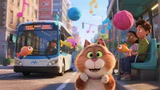 Wheels on the Bus Go Meow Meow Meow | Fun Cat Song for Kids | Animal Twist on the Classic Bus Rhyme
