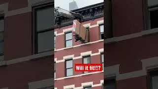 Delivery Through the window with a GIANT crane #construction #nyc ￼