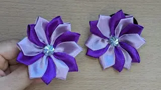 🌸 WOW! This Two-Color Ribbon Flower Is So Easy & Beautiful | DIY Tutorial