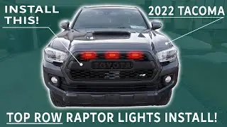 RAPTOR Lights INSTALL on the 2022 Toyota TACOMA TRD Sport |  TOP ROW DIY