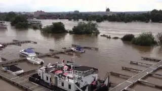 Hochwasser Dresden Pieschen Leipzigerstra&szlig;e Hafencity
