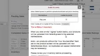 SellerExpress - Enabling Your Account