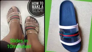 SIMPLE SHOE MAKING: DIY GUCCI DESIGNER FLIP FLOP,  SLIDE