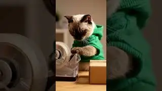 Tape rolls, boxes collide as cat nearly crafts surprise delivery