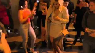Kim and Kourtney Kardashian and Kylie and Kris Jenner get mobbed by paparazzi as they leave Craig's