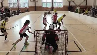 Florbalová akademie MB - bílé - TJ Sokol Královské Vinohrady (4:5) 1. půlka