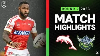NRL Highlights | NRL 2023 | Dolphins v Canberra Raiders | Match Highlights