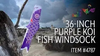 36-Inch Purple Koi Fish Windsock | Wholesale Garden D&eacute;cor | In the Breeze