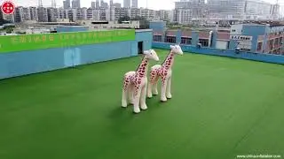 Inflatable cartoon giraffe shape advertising inflatable jungle theme giant inflatable Cartoon2-300