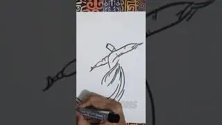 How to Draw a whirling dervish #shorts #youtubeshorts