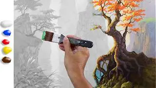 How to Paint Fantasy Landscape in Acrylics / Time-lapse / JMLisondra