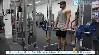 Hanging Grip Smith Machine Standing Calf Raises
