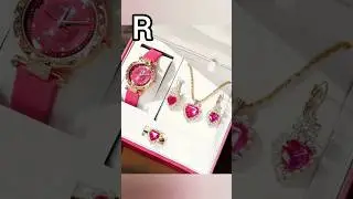 Pink Heart Luxury Jewelry & Watch Set | Elegant Gift Collection ⌚💖✨ #watch #jewelry #pink #shorts