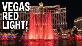 Bellagio Fountain Water Night Show in Vegas Featuring Tiesto's Red Light