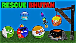 What If Countryballs Play Minecraft😱🔥| Mission Rescue BHUTAN 😥💥(Part 5) #countryballs #nutshell