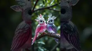 Glass-Like Fantasy Birds Sitting Peacefully in Nature | #CrystalBirds #GlassBirds #BirdArt