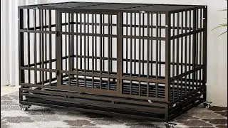 TIMHAKA 48 Inch Heavy Duty Indestructible Dog Crate, Escape Proof Dog Cage with Double Doors Review