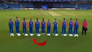 All Indian players Took Off their shoes to protest Ind vs Pak Asia Cup Match during National Anthem
