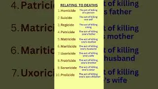 Relating to deaths / The act of killing / #homicide   # fratricide