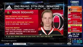 Mads S&oslash;gaard - 2019 NHL Entry Draft Selection