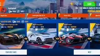 Asphalt 8, First Day Gauntlet Races with All Bugatti Cars🔥