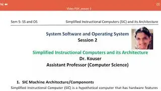 Simplified Instructional Computers and it's Architecture