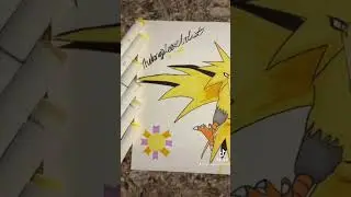 Before/After drawing: Zapdos; Pok&eacute;mon