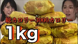 【大食い】マクドナルドチーズバーガー1kg vs 成人女性卍