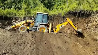 JCB Dozer Amazing Work in Sandy Mud | JCB Dozer Scratching Hill | Heavy Equipment Power