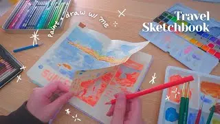 Staying in & painting travel memories 🌅 real-time art process