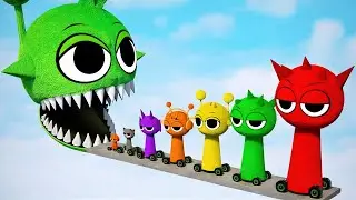 Big & Small INCREDIBOX Sprunki CARS Vs Giant RADDY Sprunki with Giant Question MARK | TEARDOWN