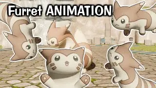 All Furret (WALK) animation from Pokemon Main Game (Green Screen DL)