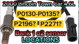 РАСПОЛОЖЕНИЕ датчика O2 (ряд 1, датчик 1) и (ряд 1, датчик 2) Lincoln Town Car 4.6L 2000 года вып...